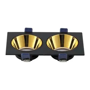 ACK Gold Reflektörlü Siyah Çift Yuvarlak Spot Kasası AH03-08321