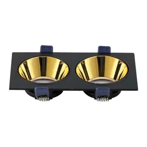 ACK Gold Reflektörlü Siyah Çift Yuvarlak Spot Kasası AH03-08321