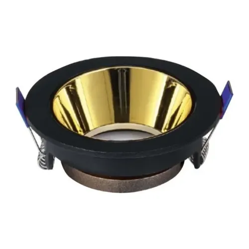 ACK Gold Reflektörlü Siyah Yuvarlak Spot Kasası AH03-08221