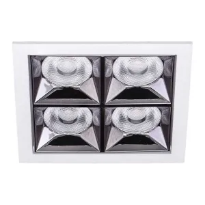 Jupiter Beyaz Gunmetal 4'lü Kare Spot LS495 S
