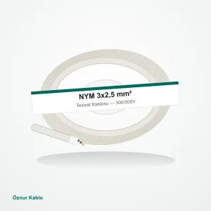 Öznur Kablo NYM 3x2,5mm² Tesisat Kablosu 100m
