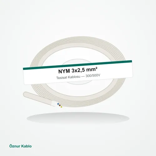 Öznur Kablo NYM 3x2,5mm² Tesisat Kablosu 100m