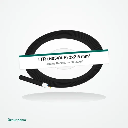 Öznur Kablo TTR (H05VV-F) 3x2,5mm² Uzatma Kablosu 50m
