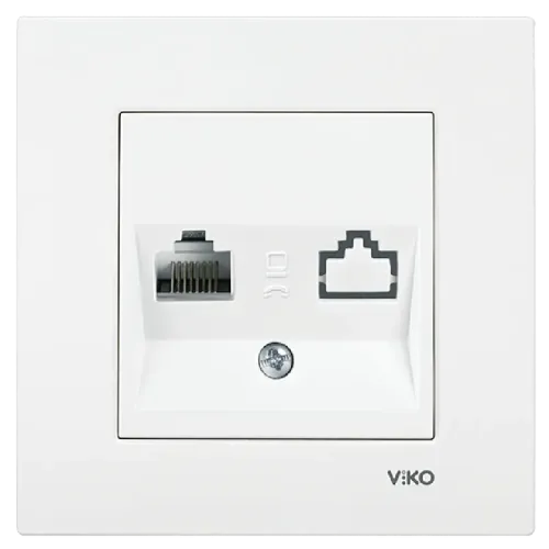 Viko Karre Tekli Data Prizi Beyaz RJ45 CAT5E 90967032